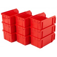 Пластиковый ящик Стелла-техник V-1-К9-красный , комплект 9 штук