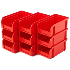 Пластиковый ящик Стелла-техник V-1-К9-красный , комплект 9 штук