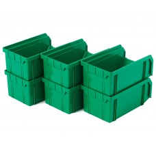 Пластиковый ящик Стелла-техник V-1-К6-зеленый , комплект 6 штук