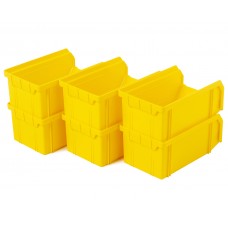 Пластиковый ящик Стелла-техник V-1-К6-желтый , комплект 6 штук