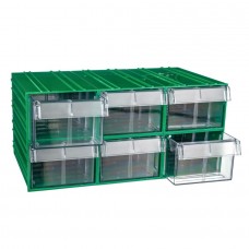Пластиковый короб Стелла-техник C-2-К6-зеленый-прозрачный , 140х250х100мм, комплект 6 штук