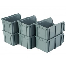 Пластиковый ящик Стелла-техник V-2-К6-серый , комплект 6 штук