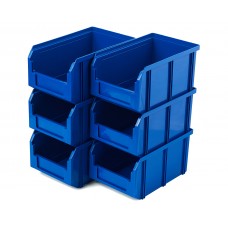 Пластиковый ящик Стелла-техник V-2-К6-синий , комплект 6 штук