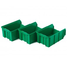 Пластиковый ящик Стелла-техник V-3-К3-зеленый , комплект 3 штуки
